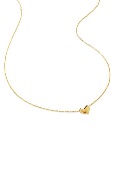 Shop Monica Vinader Heart Pendant Necklace In Yellow Gold