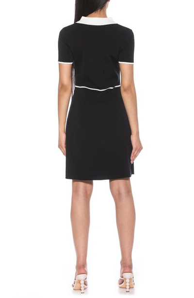 Shop Alexia Admor Francine Collared Short Sleeve Knit Dress In Black