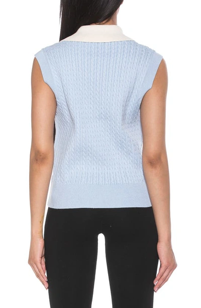 Shop Alexia Admor Michelle Cable Knit Sweater Vest In Halogen Blue