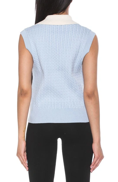 Alexia Admor Michelle Cable Knit Sweater Vest In Halogen Blue