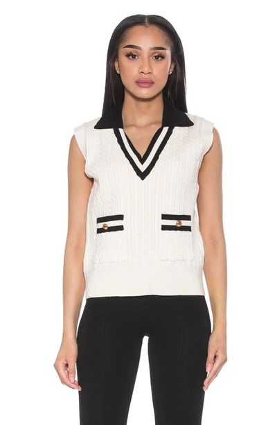 Shop Alexia Admor Michelle Cable Knit Sweater Vest In Ivory