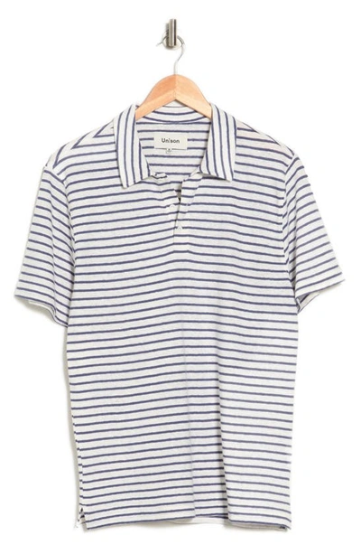 Shop Create Unison Short Sleeve Polo In Blue Indigo