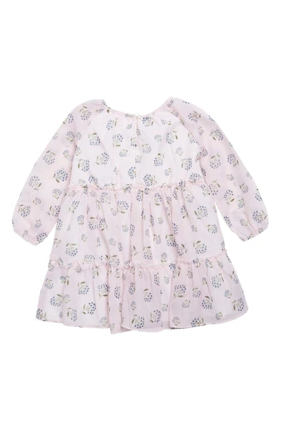 Shop Nordstrom Rack Kids' Floral Long Sleeve Tiered Chiffon Dress In Pink Blush Floral
