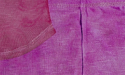 Paigelauren Long Sleeve Slub Knit Loungewear Set In Magenta Marble