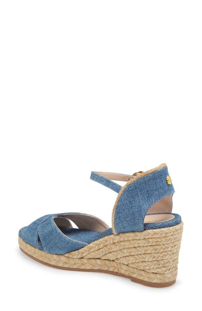 Shop Stuart Weitzman Mirela Espadrille Sandal In Washed/ Natural Blue