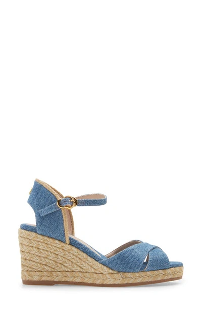 Shop Stuart Weitzman Mirela Espadrille Sandal In Washed/ Natural Blue