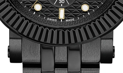 Shop Versace V-chronograph Classic Bracelet Watch, 45mm In Ip Black