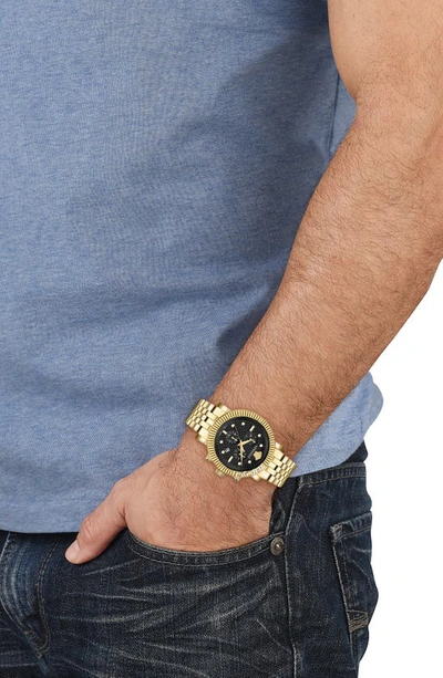 Shop Versace V-chronograph Classic Bracelet Watch, 45mm In Ip Yellow Gold