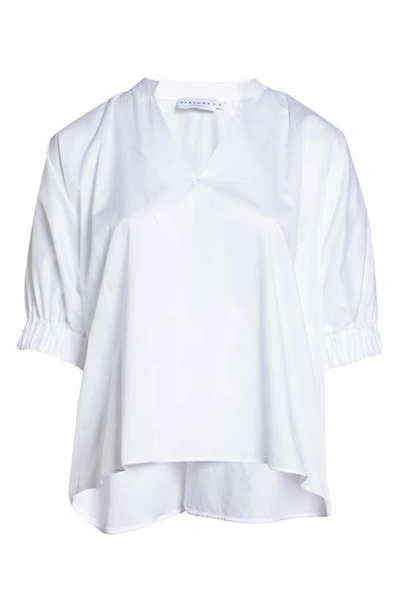 Shop Harshman Medina Puff Sleeve Cotton Blouse In White