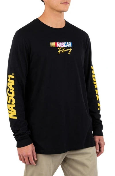 Shop Hurley X Nascar Everyday Flame Long Sleeve Graphic Tee In Black