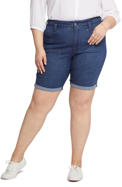 Nydj Ella Roll Cuff High Waist Denim Shorts In Dazzling