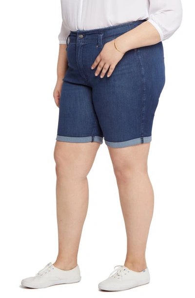 Nydj Ella Roll Cuff High Waist Denim Shorts In Dazzling
