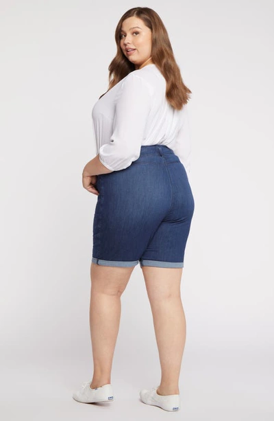 Nydj Ella Roll Cuff High Waist Denim Shorts In Dazzling