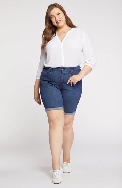 Nydj Ella Roll Cuff High Waist Denim Shorts In Dazzling