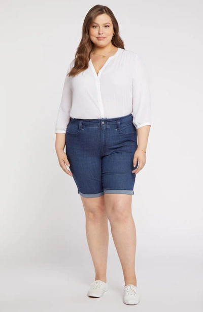 Nydj Ella Roll Cuff High Waist Denim Shorts In Dazzling