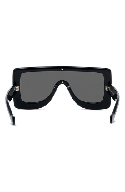 Shop Loewe Chunky Anagram 122mm Square Sunglasses In Shiny Black / Smoke