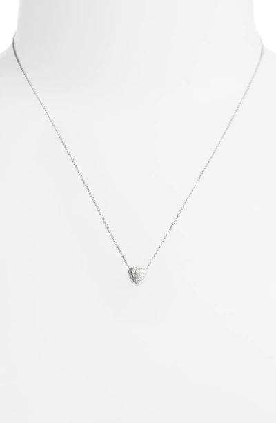 Shop Roberto Coin Pavé Heart Pendant Necklace In White