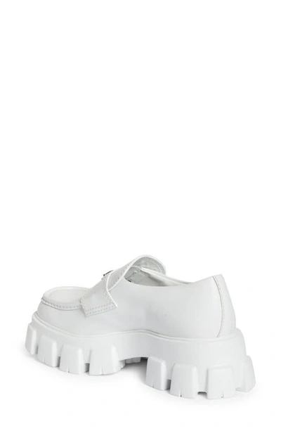 Shop Prada Monolith Lug Sole Loafer In Bianco