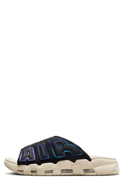 Shop Nike Air More Uptempo Slide Sandal In Black/ Multi/ Sanddrift