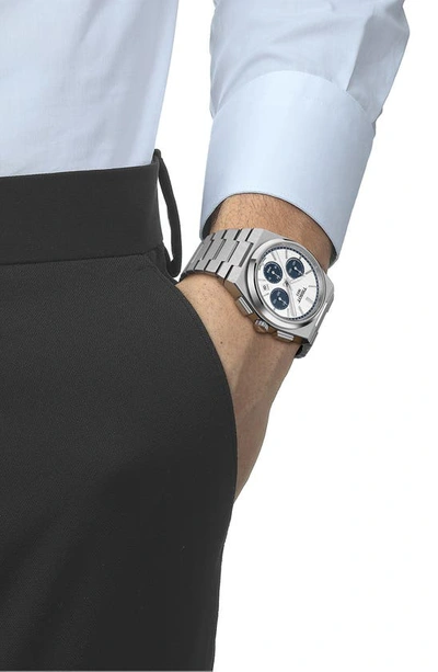 Tissot Men's Swiss Automatic Chronograph Prx Stainless Steel Bracelet Watch 42mm In Grey