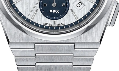 Tissot Men's Swiss Automatic Chronograph Prx Stainless Steel Bracelet Watch 42mm In Grey