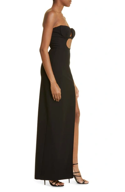 Shop Nensi Dojaka Strapless Cutout Maxi Dress In Black Black