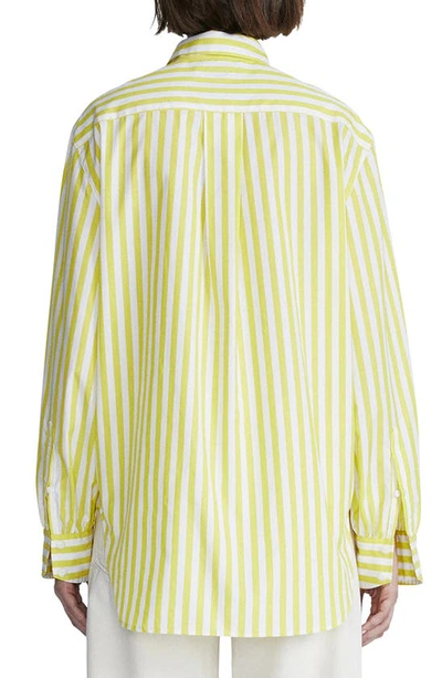 Shop Rag & Bone Maxine Stripe Cotton Button-up Shirt In Yellow