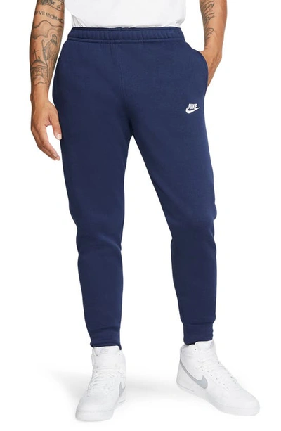 Shop Nike Sportswear Club Pocket Fleece Joggers In Medium Navy/ White