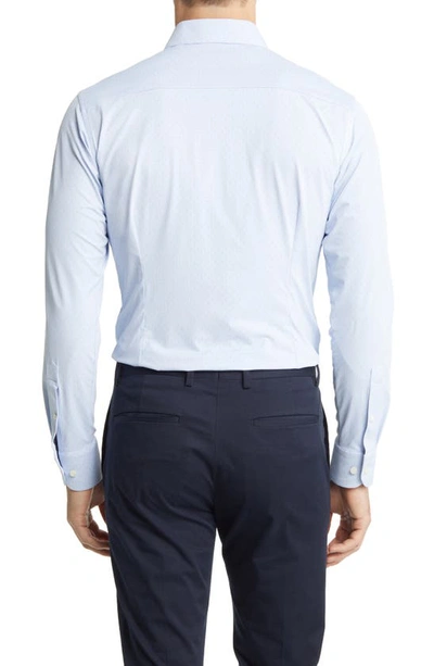 Shop Eton Slim Fit Pin Dot Dress Shirt In Lt/ Pastel Blue