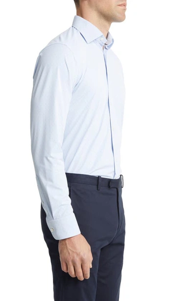 Shop Eton Slim Fit Pin Dot Dress Shirt In Lt/ Pastel Blue