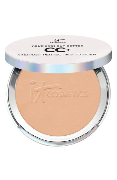 It Cosmetics Cc+ Airbrush Perfecting Powder Foundation Medium Tan 0.192 oz/ 5.44 G In Medium Tan