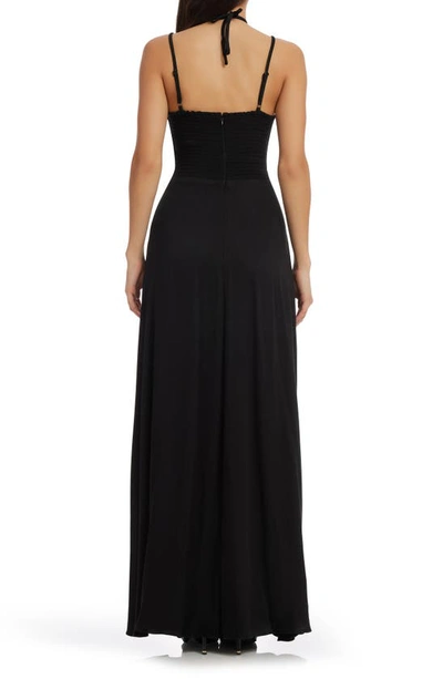 Dress The Population Mia Black A-line Maxi Dress In Black