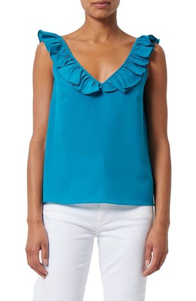 Shop French Connection Ruffle Crepe Tank In 41-ocean Depth