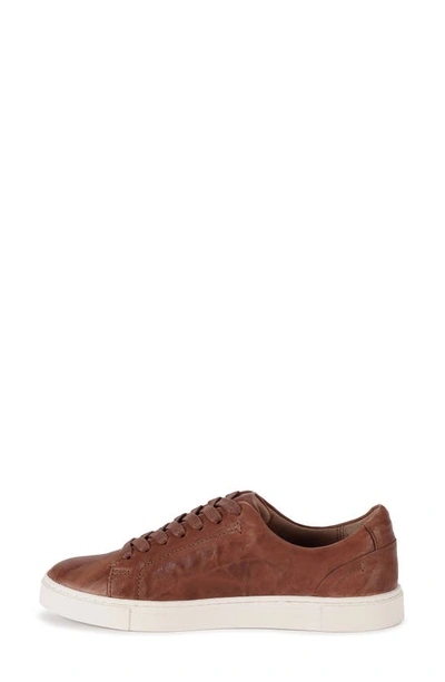 Frye Ivy Leather Low-top Sneakers In Cognac - Oyster