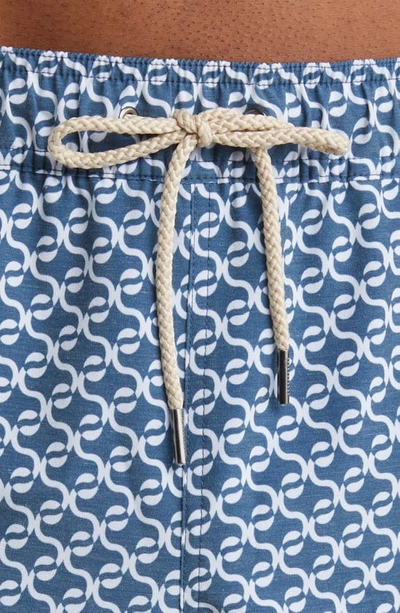 Fair Harbor The Bungalow Swim Trunks 5 Rolling Waves In Navy Geo