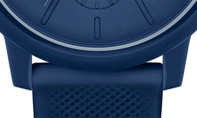 Shop Lacoste 12.12 Chronograph Silicone Strap Watch, 44mm In Navy