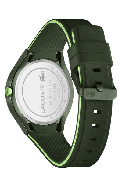 Shop Lacoste Ollie Silicone Strap Watch, 44mm In Green