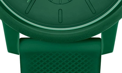 Shop Lacoste 12.12 Chronograph Silicone Strap Watch, 44mm In Green