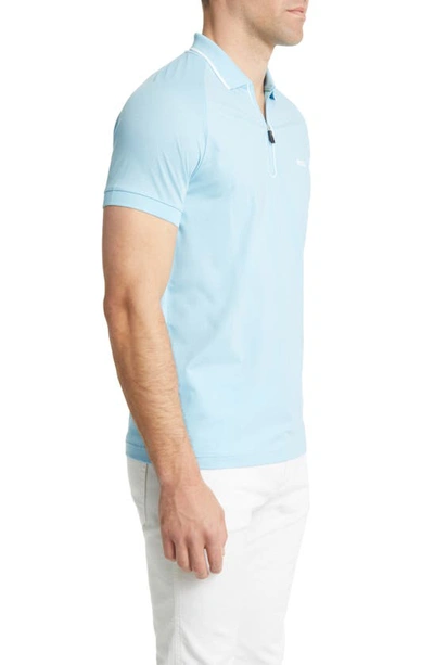 Shop Hugo Boss Boss Philix Polo In Light Blue