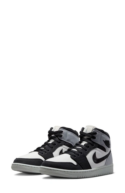 Shop Jordan Air  1 Mid Se Basketball Sneaker In Sail/ Black/ Light Steel Grey