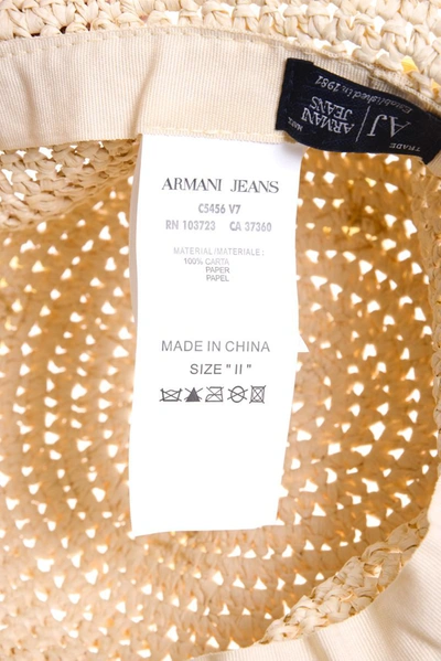 Shop Armani Jeans Aj Hat In Beige