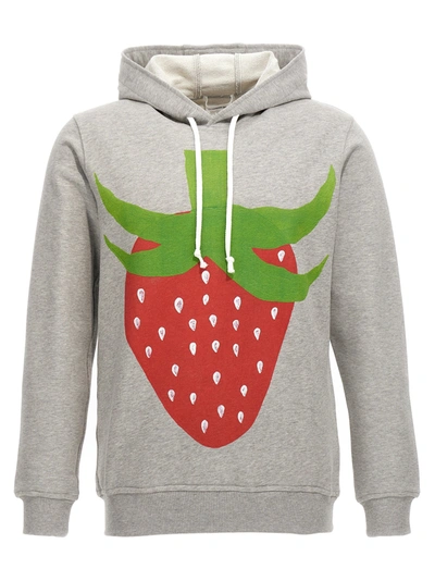 Shop Comme Des Garçons Shirt Strawberry Sweatshirt Gray