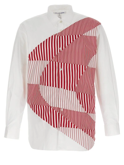 Shop Comme Des Garçons Shirt Striped Patterned Shirt Shirt, Blouse White
