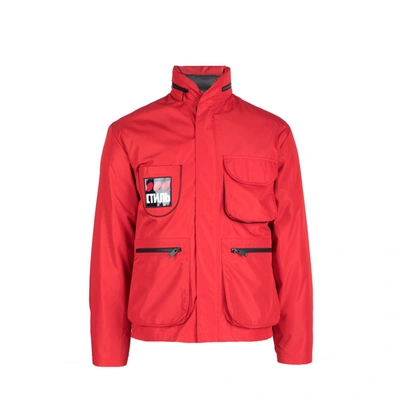 Shop Heron Preston Roma Reversible Padded Jacket In Red