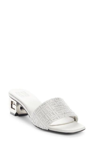 Shop Givenchy G-cube Embellished Slide Sandal In 040-silvery