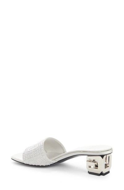 Shop Givenchy G-cube Embellished Slide Sandal In 040-silvery