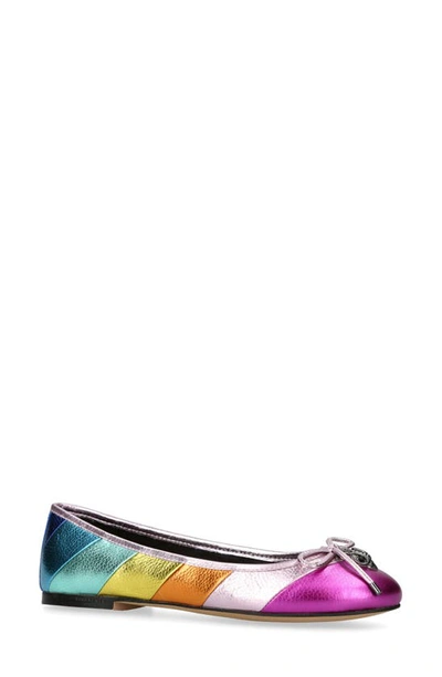 Shop Kurt Geiger Eagle Ballet Flat In Rainbow Multi