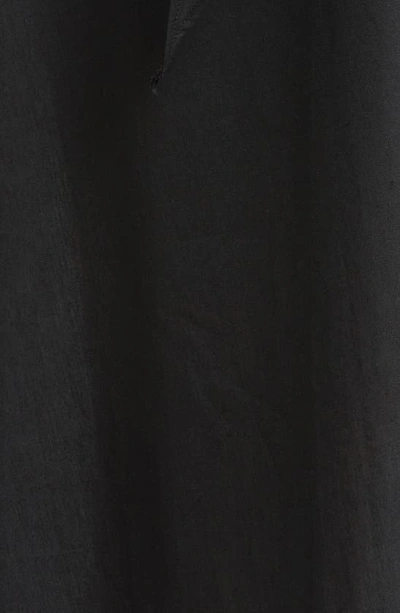 Shop Harshman Novella Knot Front Long Sleeve Midi Dress In Black