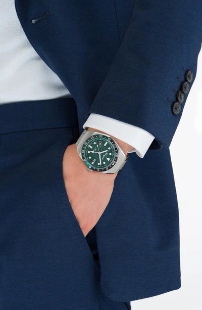 Shop Ferragamo Slx Gmt Bracelet Watch, 43mm In Silver