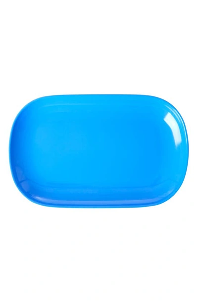 Shop Rice Set Of Four Oblong Melamine Plates In Sky Blue